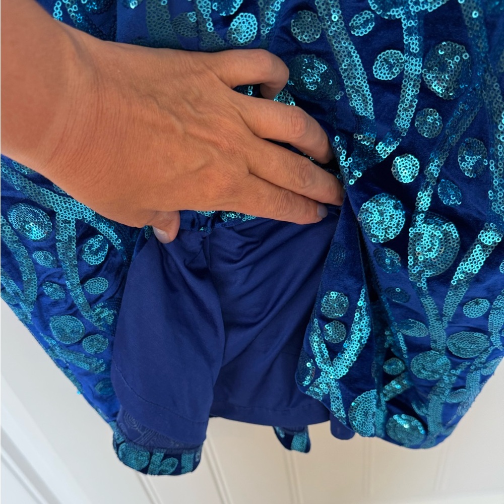 Tatyana Blue Moon velvet sequin wiggle dress pinup XXL retro vintage style 14 16 - Picture 4 of 5
